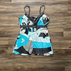 Vero Moda Y2K Black And Blue Tank